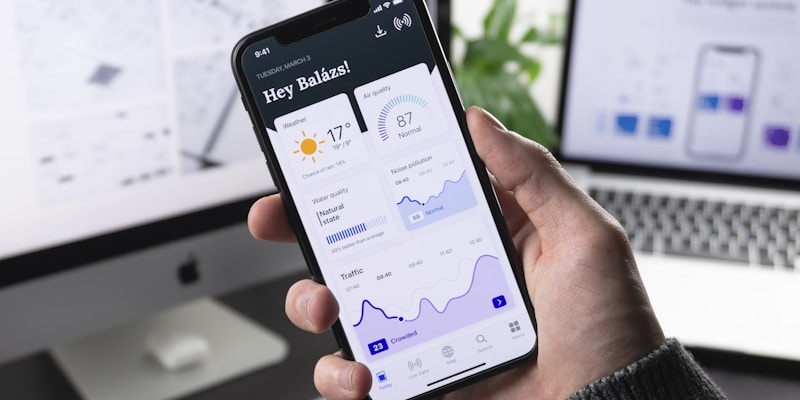 Modern smartphone showing a progressive web app with smooth UI and native-like interface